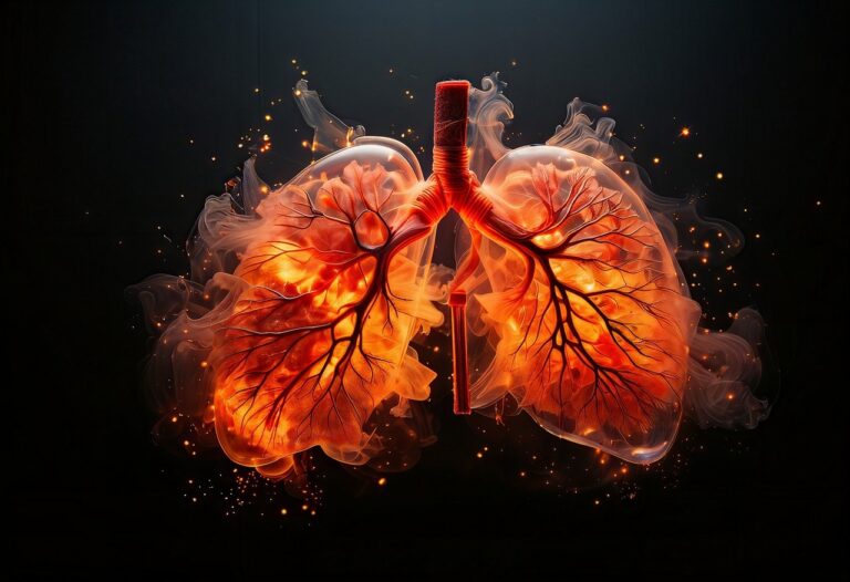 COPD: Wann ist ein inhalatives Steroid sinnvoll? ai generated, lungs, fiery