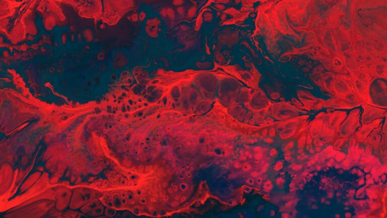 Milzerkrankungen a red and blue abstract painting